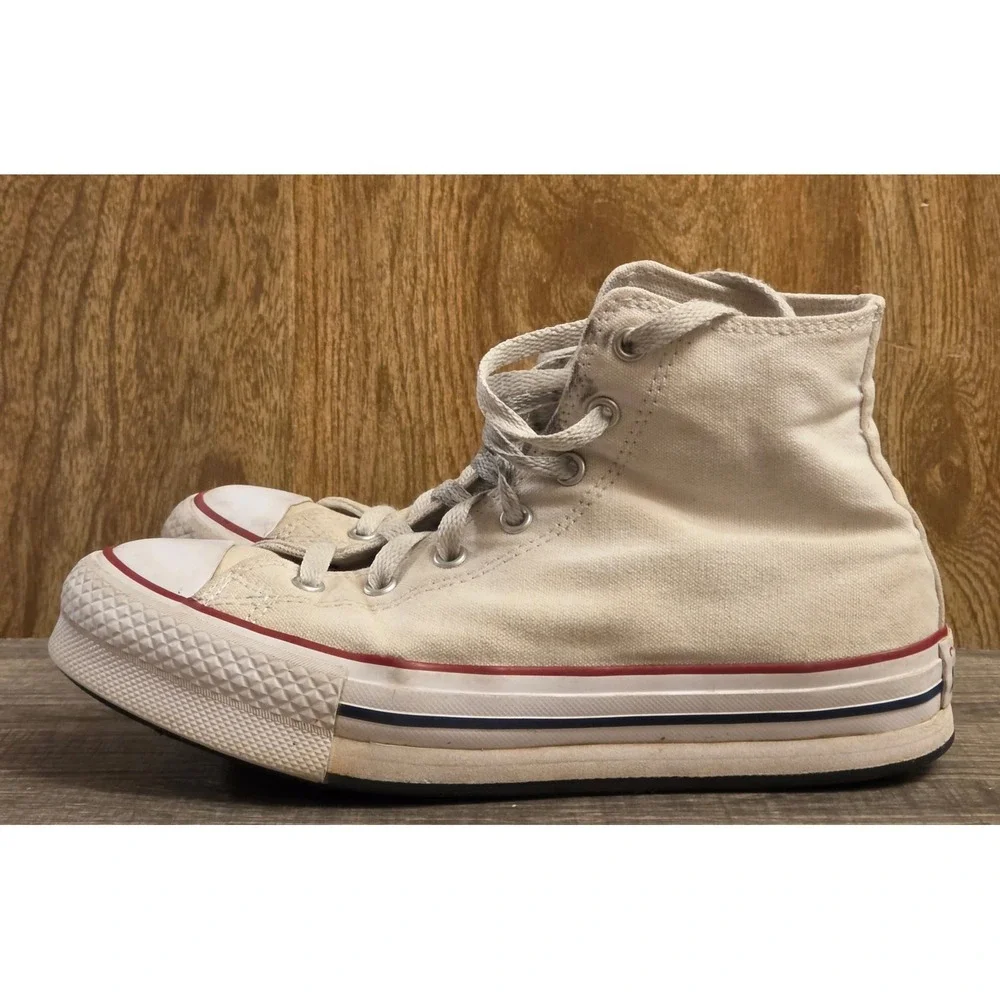 Converse Allstar High Top Platform Sneakers Youth Size 5.5 White